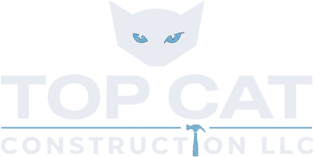 Top Cat Construction LLC logo: geometric cat head above the company name